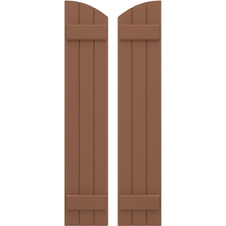 Americraft 3-Board (2 Batten) Wood Joined Board-n-Batten Shutters W/ Ellipt Top, ARW101BE311X42BTH